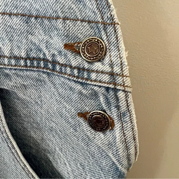 Vintage 90’s Moda INTL Light Blue Wash Denim Overalls - Picture 5 of 6